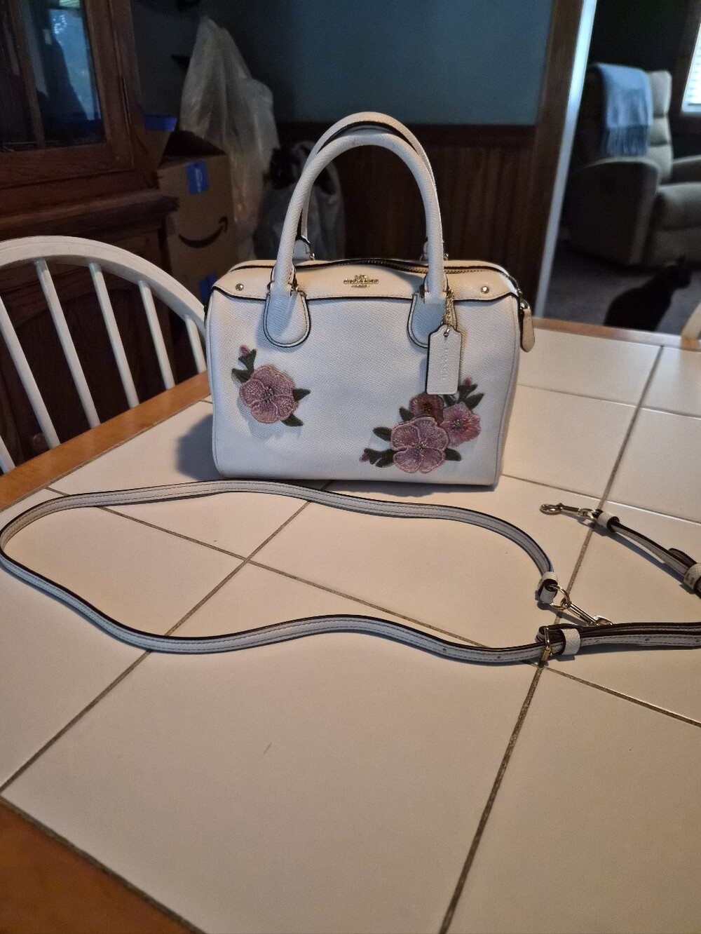 Coach Chalk Mini Bennett Satchel Floral Embroidered Applique